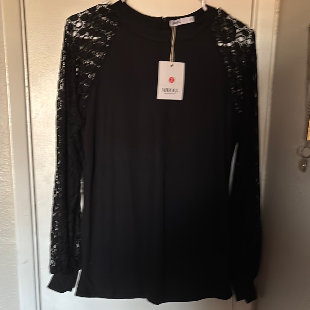 Soprano Black Sequin Long Sleeve Blouse